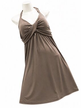 Taupe Tommy Bahama Halter Tie Sundress with attached bra-cups XS